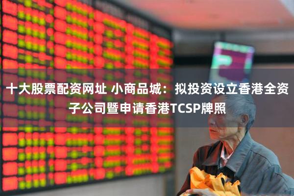 十大股票配资网址 小商品城：拟投资设立香港全资子公司暨申请香港TCSP牌照